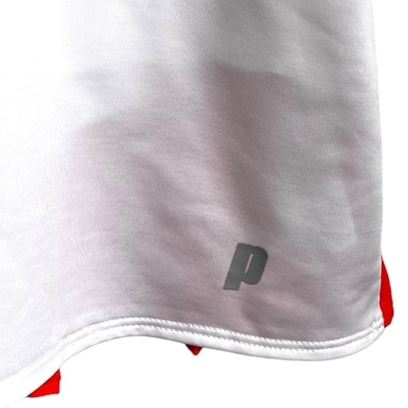 Prince Pleated Tennis Skirt in White/Coral - Picture 6 of 14